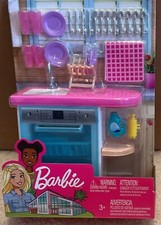 Barbie Indoor Furniture Kitchen Dishwasher with Accessories