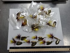 Lot of 60 Inline Spinners 3/16 oz - Golden Fire - 2.5" - New Trout Lure