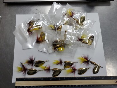 Lot of 60 Inline Spinners 3/16 oz - Golden Fire - 2.5'' - New Trout Lure