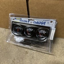 Trisco Triple Gauge P-41017 Ammeter Oil Pressure Water Temp New Open Box Auto Trisco Triple Gauge P-41017 Ammeter Oil Pressure Water Temp New Open Box Auto