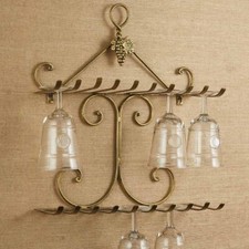 Metal Wall Wine Glass Holder Rack
