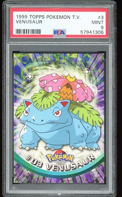 Venusaur Pokemon Topps TV Animation 1999 #3 - 1st Edition Blue