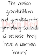 Deep Red Rubber Cling Stamp Common Enemy of Grandchildren Grandparents