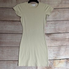 General Pants Co Dress ~ Size S Women's ~ Beige Ribbed Short Sleeve Fitted