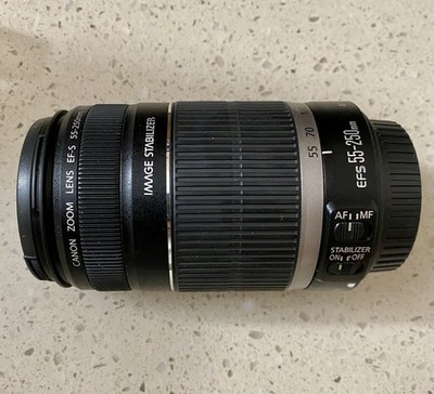 完動品★Canon ZOOM LENS EF-S 55-250mm f4-5.6 Canon EF-S 55-250mm F/4-5.6 IS Telephoto Zoom Lens for sale online