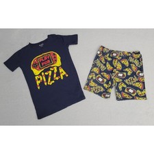 Childrens Place Boys Place 2 Pc Pajamas 10 Blue YL Red Play For Pizza SS Shorts