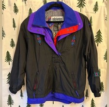 Edelweiss Vintage Black Aztec Pullover Ski Jacket Women s Size Medium