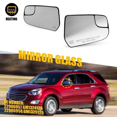 2PCS Heated Mirror Glass Fit For Chevy Equinox 2010-2017 Left Right Side Pair