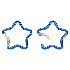 2pcs Star Shape Snap Hook Aluminum Alloy Star-Shaped Keychain Clip Dark Blue