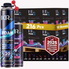 Spray Foam Insulation Kit 216 Pcs 12 Boxes x 18 Pcs Expanding Sealant, Closed