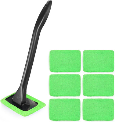 6PCS Windshield Cleaning Tool Car Window Cleaner with 5 Reusable and Washable Mi