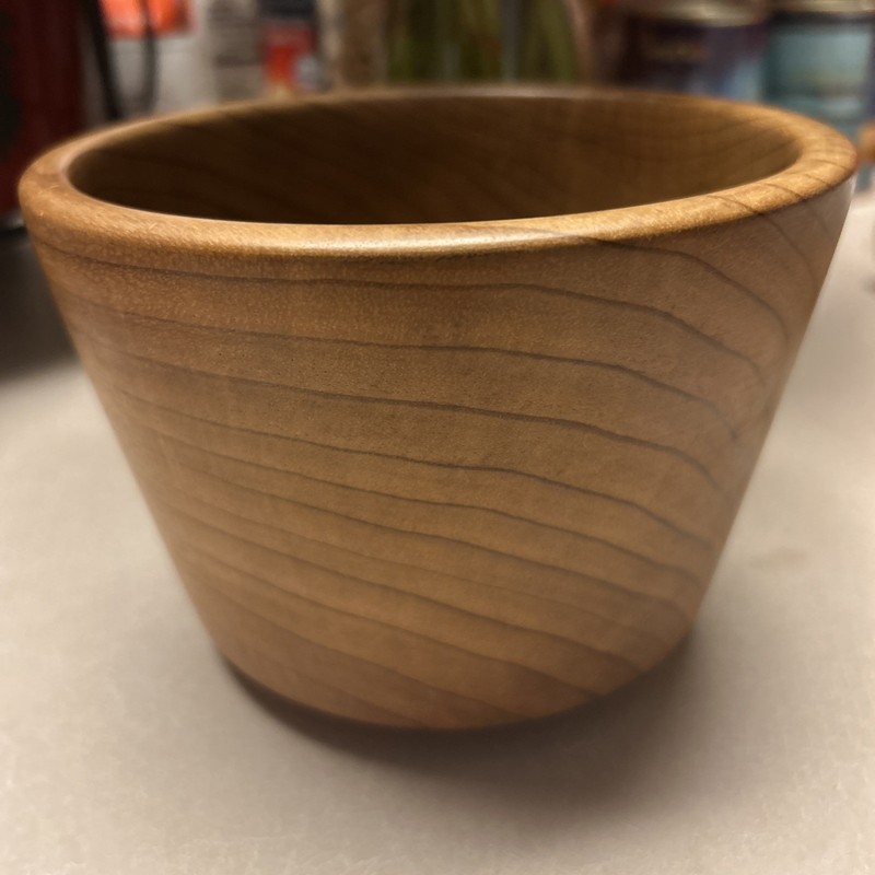Large Vintage MCM Salad Bowl 6” x 4” The House Of Myrtle wood Coos Bay 