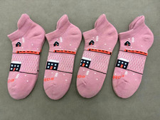 4 pairs BOMBAS Women's Performance Honeycomb Pink Ankle Socks size M 6-10