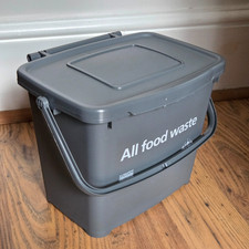 Grau 5L Küche Kompost Caddy Eimer für Lebensmittelabfälle Recycling mit Deckel & Griff