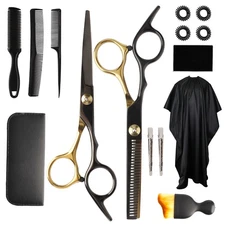 Professional Hair Cutting Scissors Kit 15 Pcs Barber Salon Shears Set