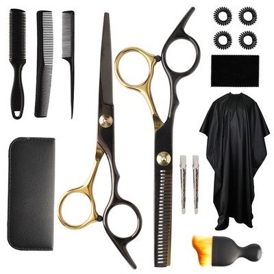 Professional Hair Cutting Scissors Kit 15 Pcs Barber Salon Shears Set