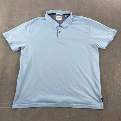 Scotch & Soda Mens XXL Light Blue Polo Shirt Short Sleeve Textured Knit