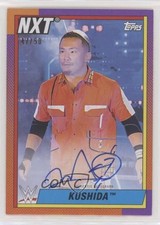 2021 Topps Heritage WWE Auto Purple 47/50 Kushida #A-KU Auto 9e1