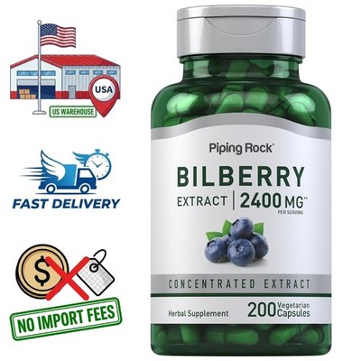 Bilberry Extract 2400mg (Vaccinium Myrtillus Fruit) 200 Capsules, 100 Day Supply