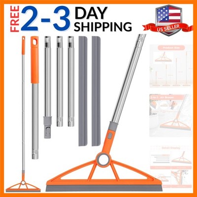 2-in-1 Air Broom, 180° Rotating 54 Inch Adjustable Silicone Rubber Broom Incl...
