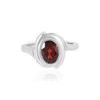 Cavill Ring Sterlingsilber Platin 1,5Ct Mosambik Granat Oval Damen Echtschmuck
