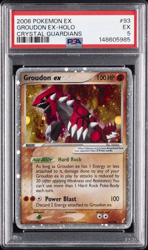 2006 POKEMON EX CRYSTAL GUARDIANS #93 GROUDON EX-HOLO PSA 5