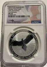 2024 P125 Australia Wedge-Tailed Eagle 10th Anniv. NGC MS70 First Releases