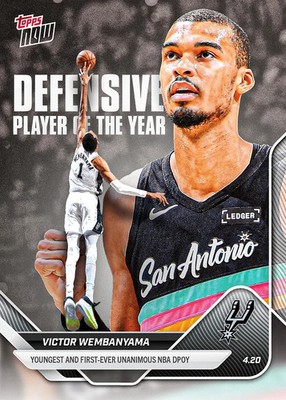 2026 Topps Now Victor Wembanyama Defensive Player of the Year Spurs DPOY