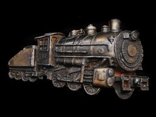 MJ17107 VINTAGE 1980 CUT-OUT  STEAM TRAIN ENGINE  RAILROAD BELT BUCKLE