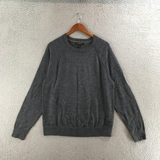 Banana Republic Sweater Mens L Merino Wool Crew Neck Pullover Long Sleeve Gray
