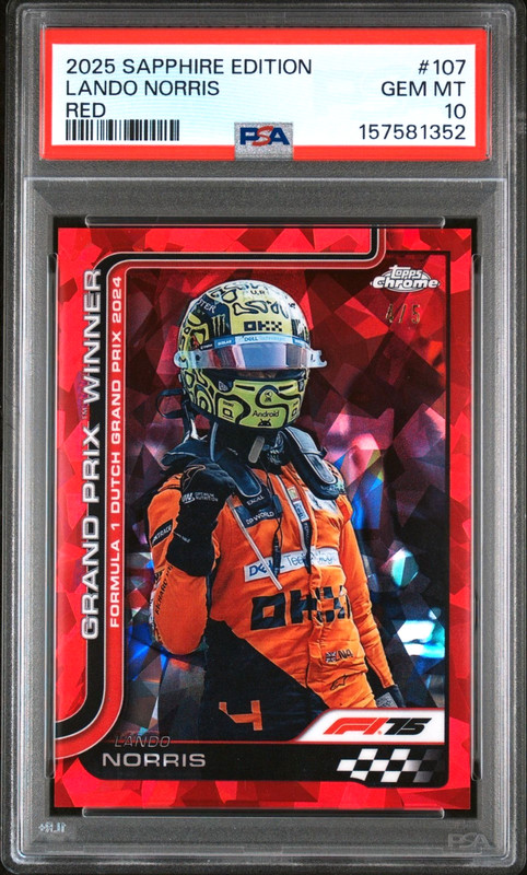 2025 Topps Sapphire F1 Lando Norris #107  Red 4/5 Driver Match