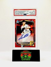 2025 Bowman Draft Chrome Seth Hernandez Auto-Red Rookie Pirates PSA 10 /5  