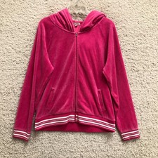 Juicy Couture Hoodie Extra Large Adult Pink Full Zip Velour Sweatshirt Womens XL