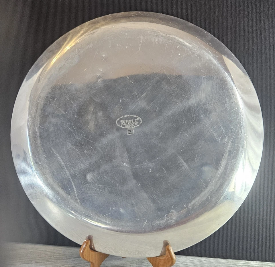 Toalla Platero Madreperla Incrustación 15" Plato Grande Boda Pastel Plato Foto 4 de 4