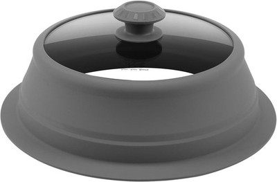 Collapsible Microwave Splatter Lid with Vented Tempered Glass Cover Wok Lid for