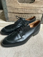 PEAL & CO BROOKS BROTHERS split toe derby leather dress shoes - black - 9.5 D