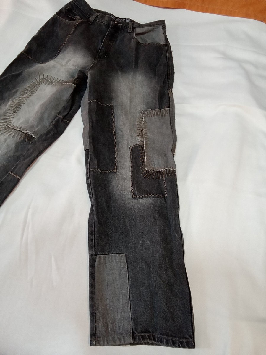 Vintage Akademiks Baggy Wide Leg Jeans Mens 32x30 Multi Seam Y2K