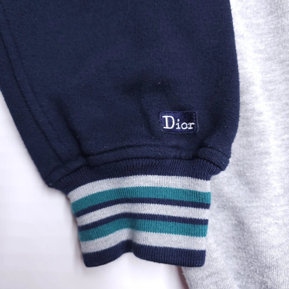 Moletom Vintage Pierre Cardin Masculino Grande Colorblock Zíper Completo Cinza Varsity - Imagem 3 de 4