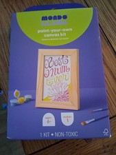 Mondo Llama Paint Your Own Canvas Kit NON TOXIC PAINT Age 6 