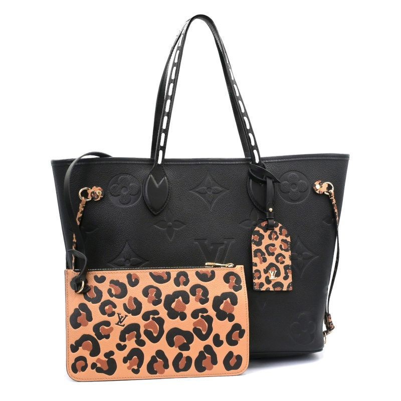 Louis Vuitton Neverfull MM M45856 Monogram Empreinte Wild at Heart Noir Leopard