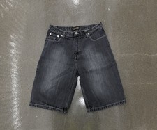 Baggy Y2K Vintage Black Wash Denim Shorts Size 36