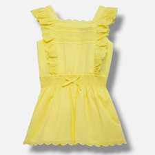Polo Ralph Lauren Childrenswear Girl's Yellow Eyelet Embroidery Romper Size 6