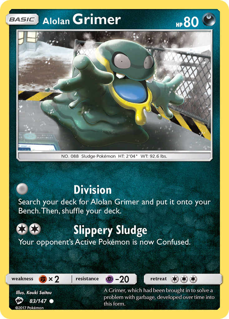 83/147 Alolan Grimer - Burning Shadows - Common Pokemon TCG Card