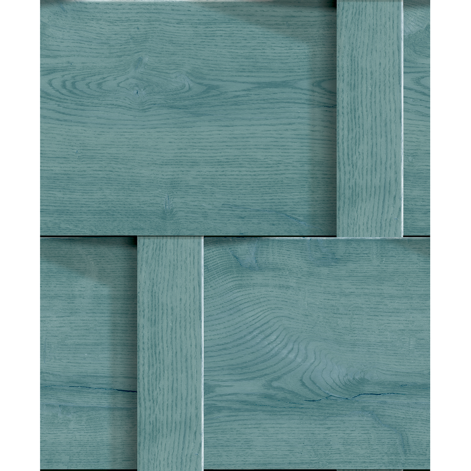 Weaved Panel Harrow Debona Wallpaper 6736 Green Wooden Panelling 3D