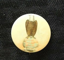 1896 J I Case Adler Auf Globus " Dreschen Machines " Zelluloid 3.2cm Pinback