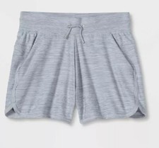 Girls All in Motion Soft Gym Shorts Small Heathered Gray