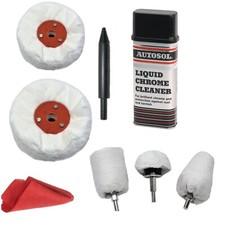 Autosol Chrome Polishing Buffing Kit - 250ml Liquid Chrome Polish