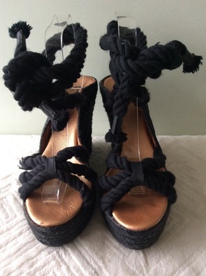 ladies black wedge espadrilles