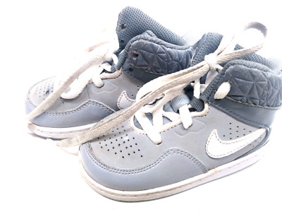 NIKE Gray FLIGHT size 6C  Child's hightop Shades of Gray & White