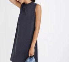 Madewell Dress Women's Size Small Gray Sandwashed Mock Neck Tank Jersey Short